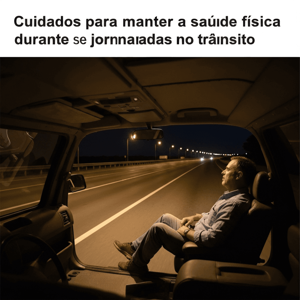 Cuidados para manter a saúde física durante longas jornadas no trânsito