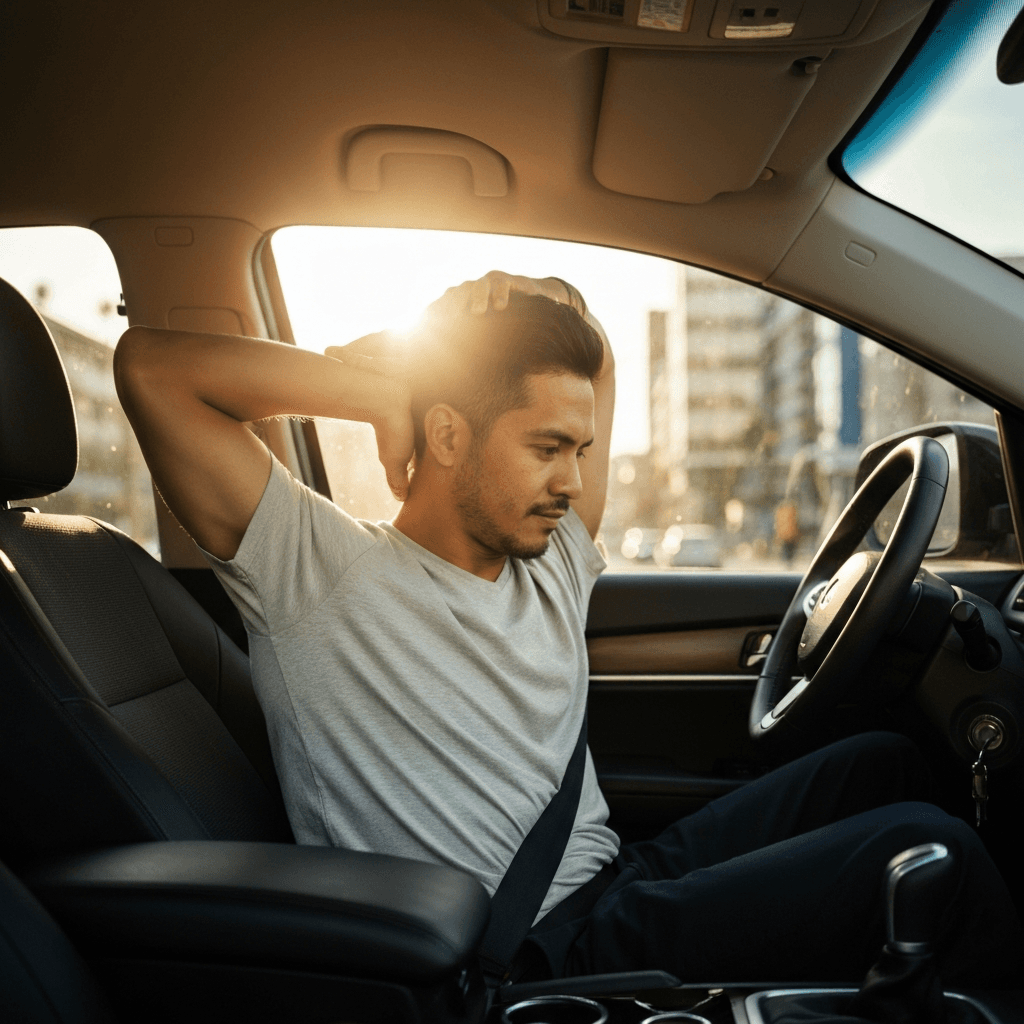 Exercícios simples para reduzir dores de motorista de app